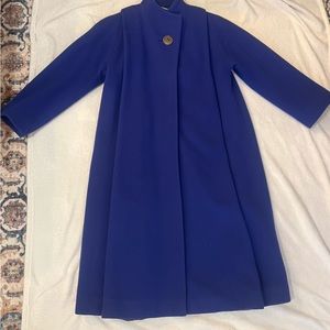 Rare vintage Pauline Trigere sapphire blue wool coat
